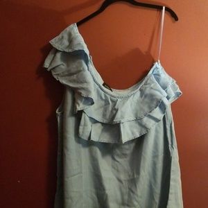 One Shoulder Ruffled Dress Shirt